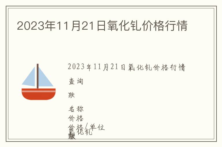 2023年11月21日氧化釓價格行情