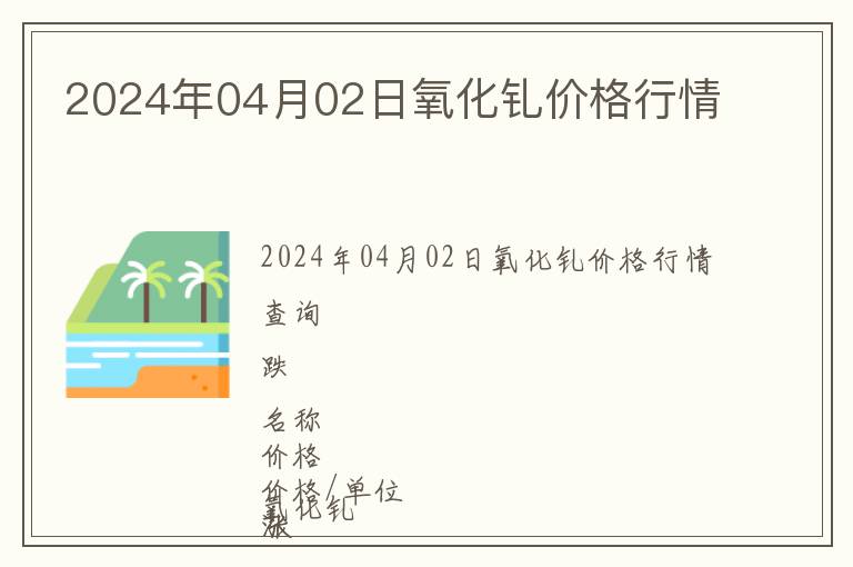 2024年04月02日氧化釓價格行情