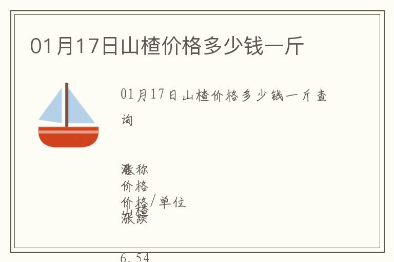 01月17日山楂價(jià)格多少錢一斤