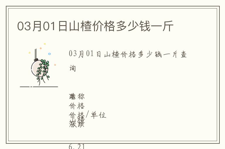 03月01日山楂價格多少錢一斤