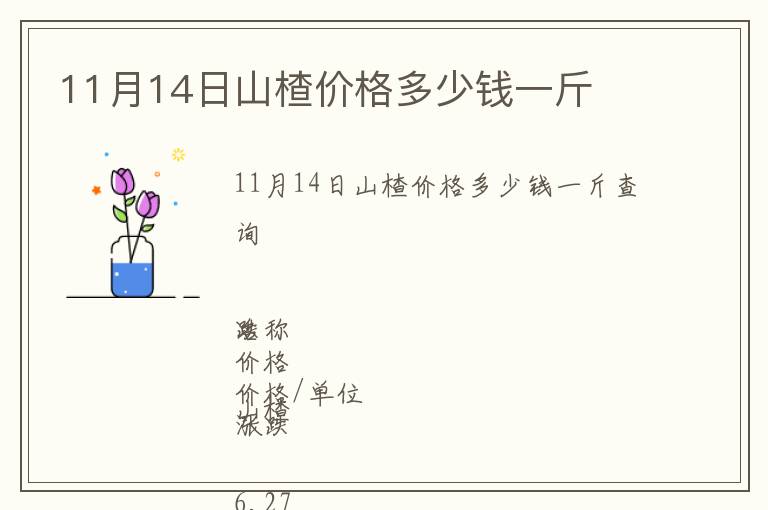 11月14日山楂價格多少錢一斤