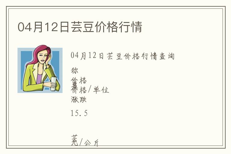 04月12日蕓豆價格行情