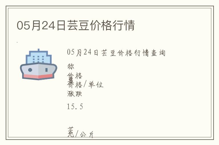 05月24日蕓豆價格行情