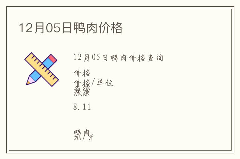 12月05日鴨肉價格