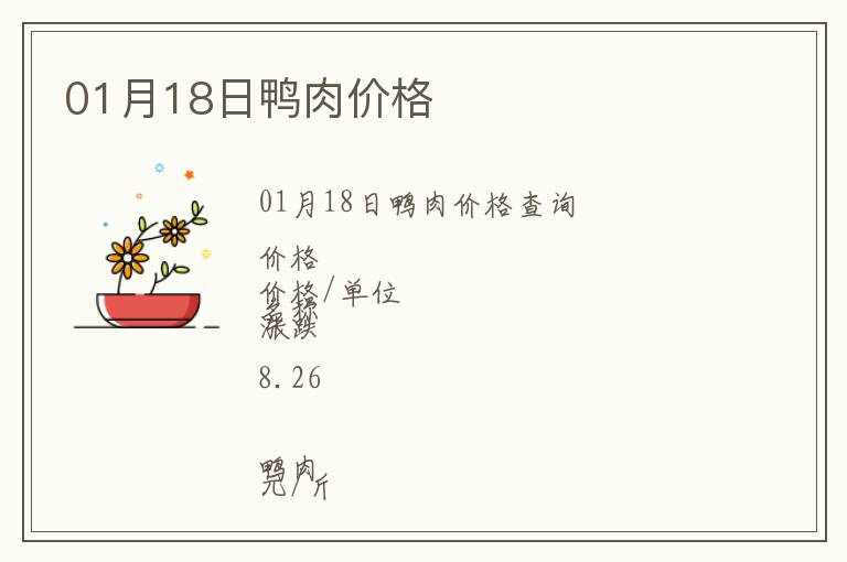 01月18日鴨肉價格