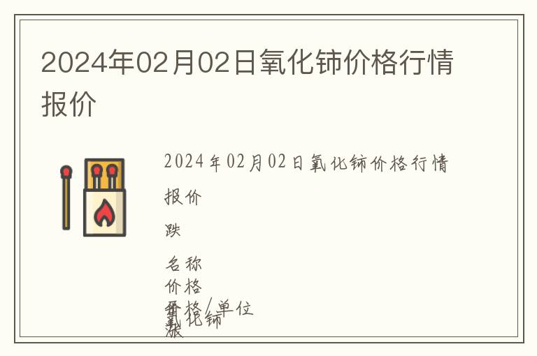 2024年02月02日氧化鈰價格行情報價