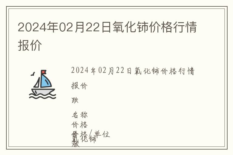 2024年02月22日氧化鈰價格行情報價