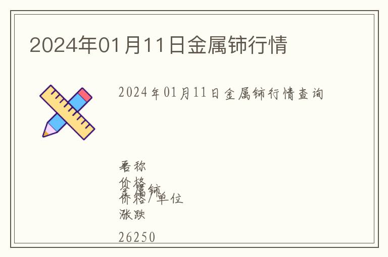 2024年01月11日金屬鈰行情